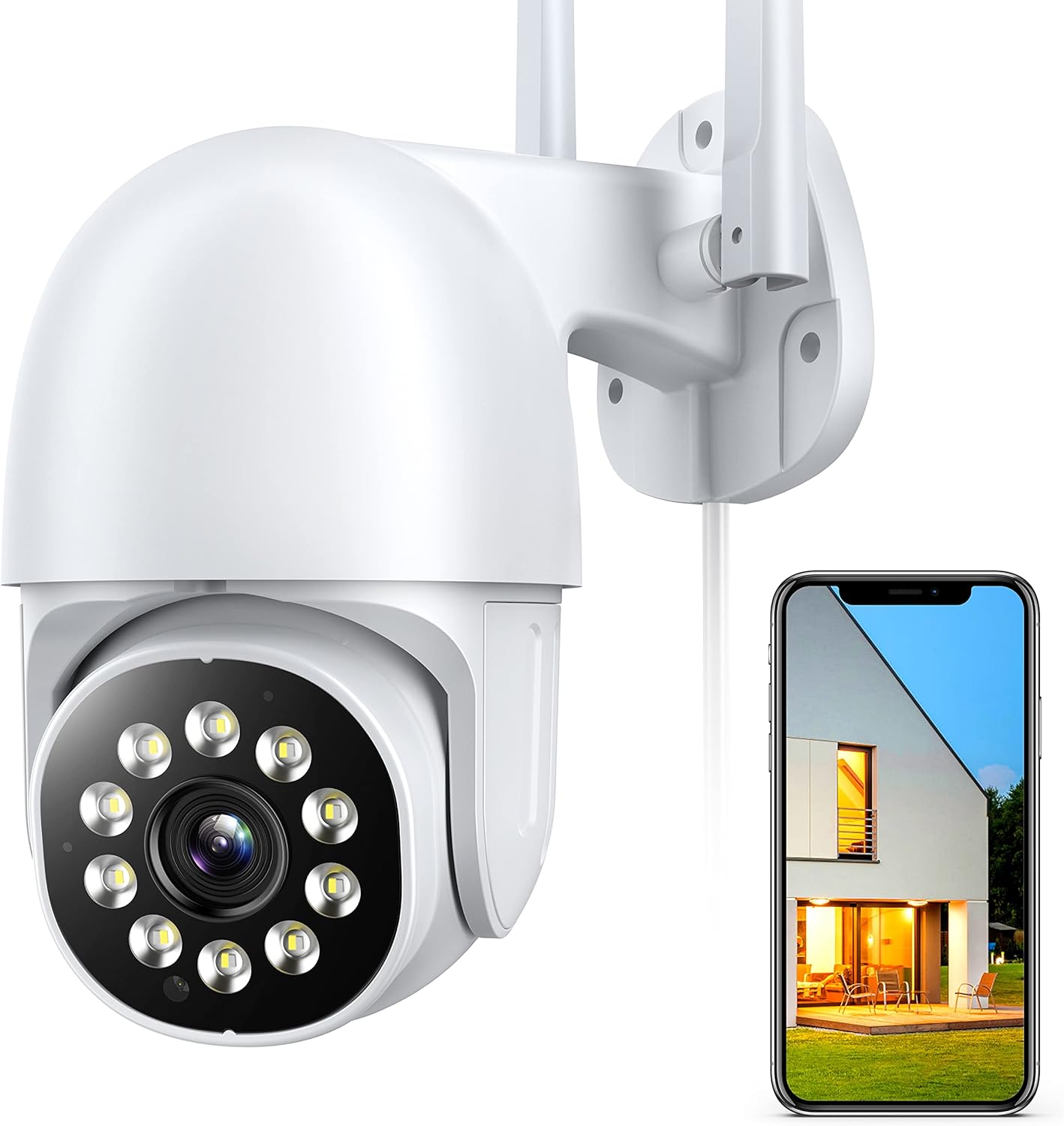 【2k,Auto Tracking】 Security Cameras Wireless Outdoor, HD 3MP Home Security Cameras Pan-Tilt 360° View, 2-Way Audio, Motion Detection