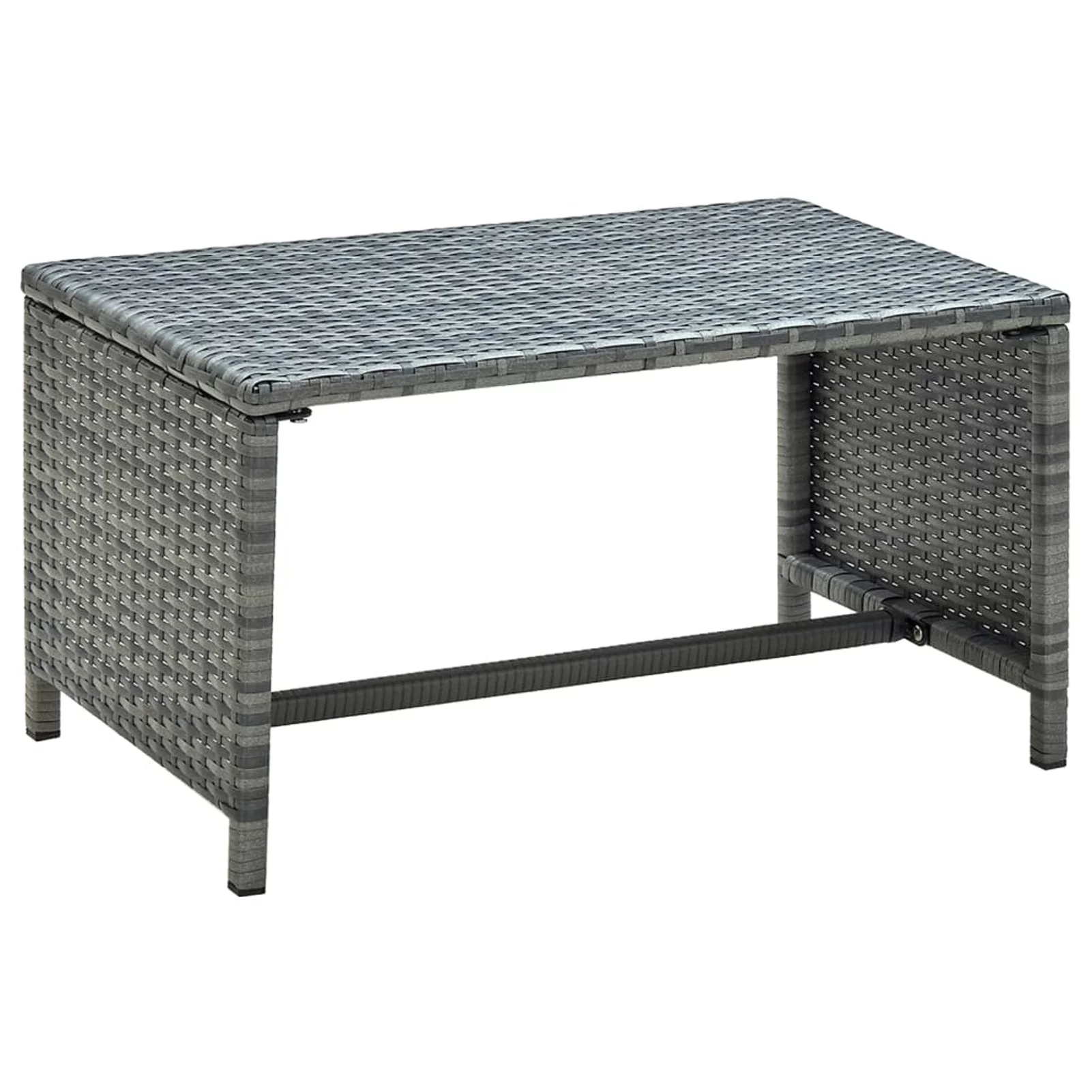 4 Piece Patio with Cushions Set Poly Rattan Gray