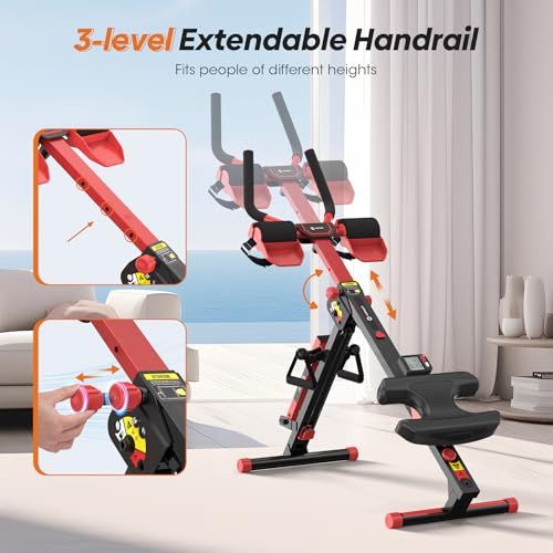 Rowing Machine, 4 in 1 Rowing and Ab Machine with 2 Levels of Workout Resistance