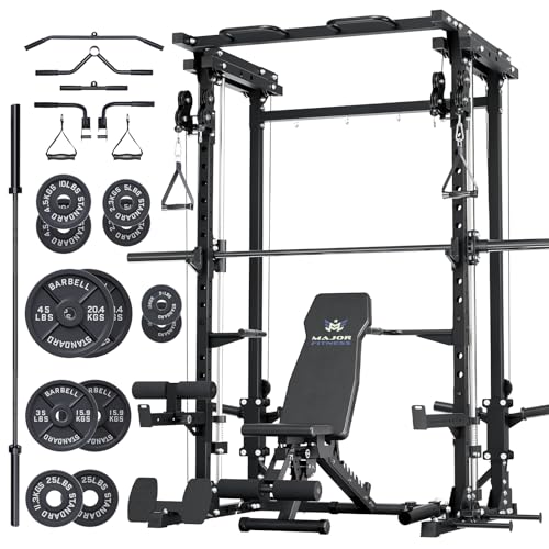 Major Fitness Drone3 Smith△ Machine – All-in-One Home Gym Squat Rack with Weight Bar