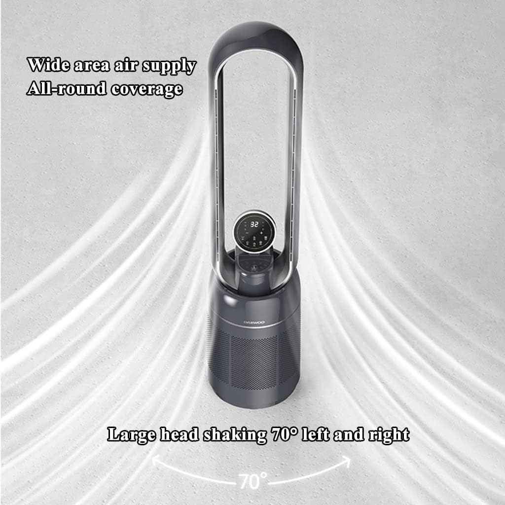 Standing Fan Humidification Function Tower Fan, Silent Circulation Air Purification Standing Fan, Home Bladeless Fan with Remote Control Quiet