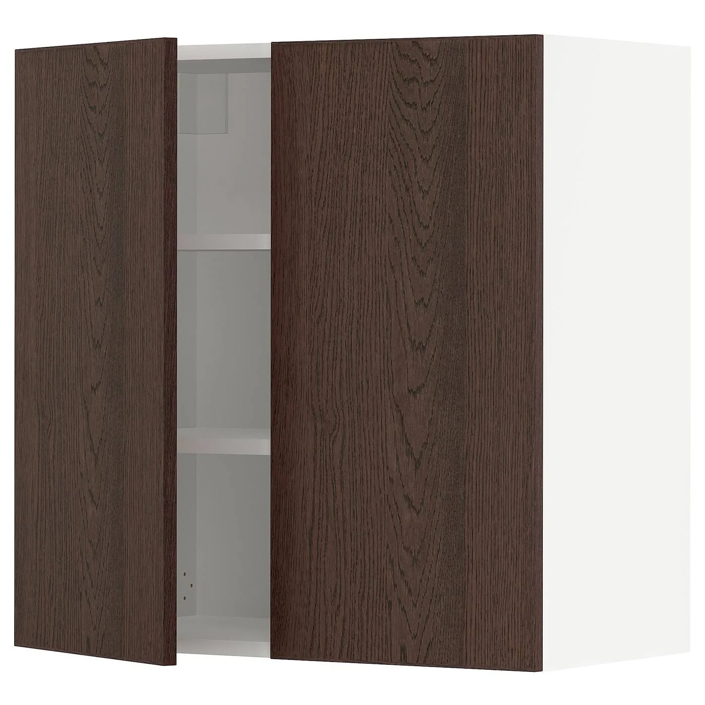 IKEA - SEKTION Wall Cabinet with 2 Doors, white/Sinarp Brown, 30x15x30