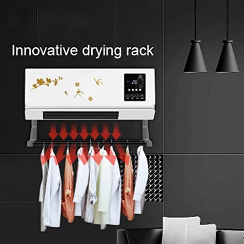 Electric Space Heater 2000W Wall Mounted Air Cooler Conditioner Heater Fan Heating Cooling Room Bathroom Waterproof Remote Timing Air Conditioning