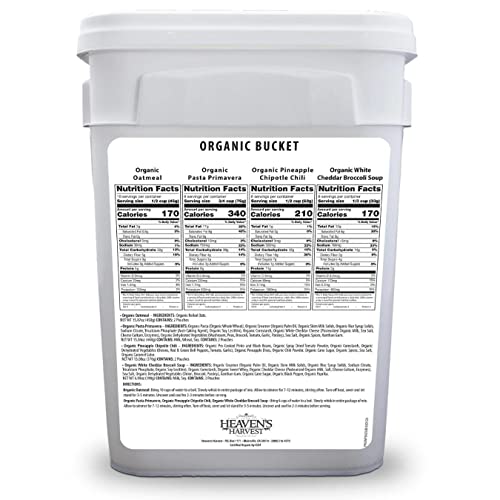 Heaven’s Harvest 25-Year Family Food Kit — Premium Emergency Food Supply. Freeze Dried Survival Food Kit + Water-Proof 25-Year Storage Bucket. MRE