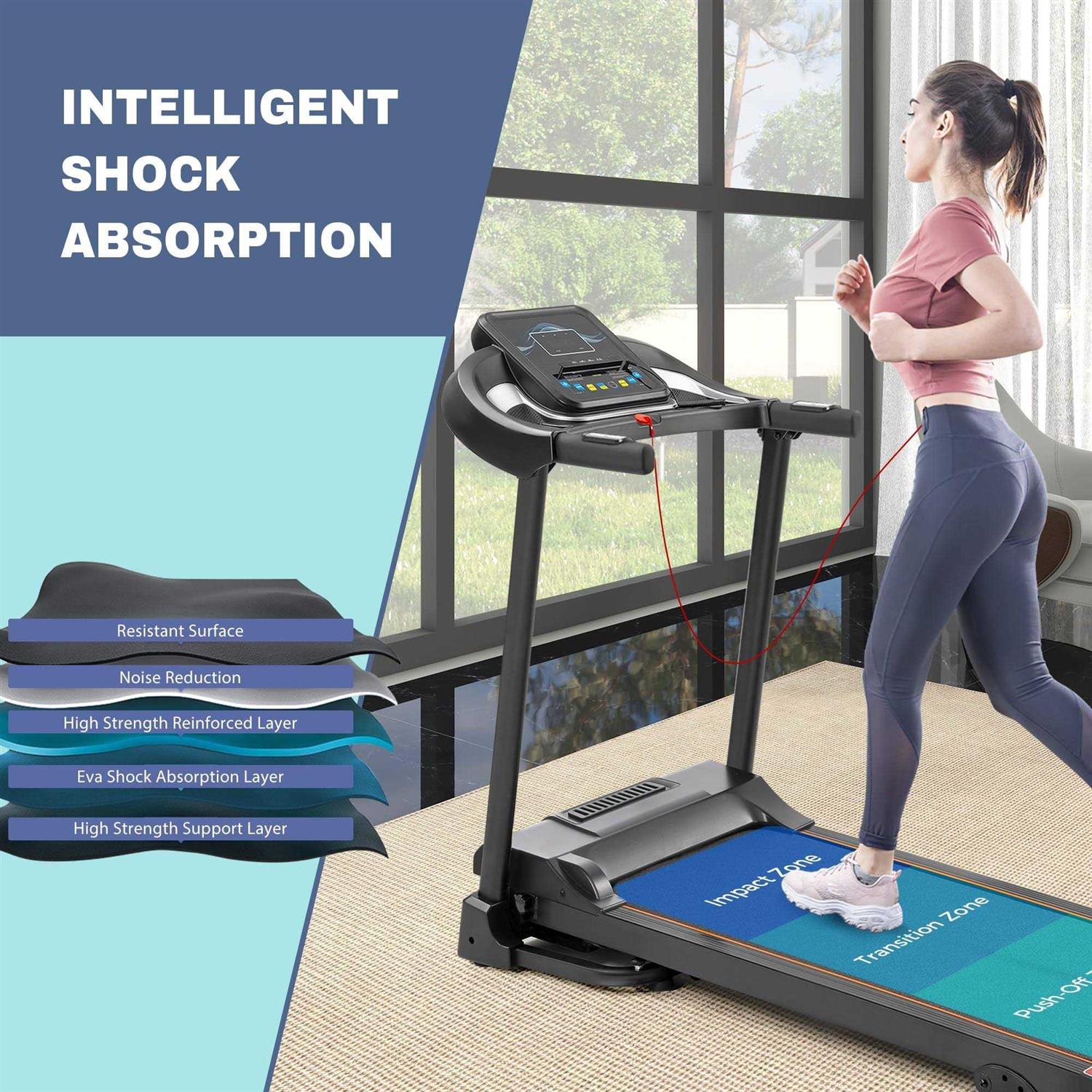 Merax Folding Electric Treadmill with Incline 2.5HP Energy Saving 12 Preset Programs Running Walking Jogging Machine for Home Office Indoor Cardio