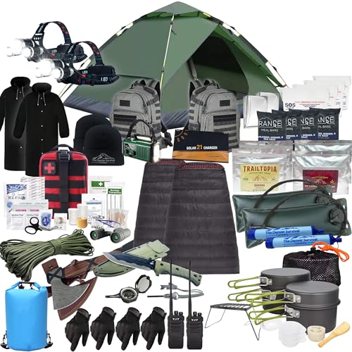 Luxury 72 Hour Survival Backpack with Supplies - Ultimate Bug Out Bag Backpack - Go Bag Emergency Backpack w/Complete Tactical Survival Kit