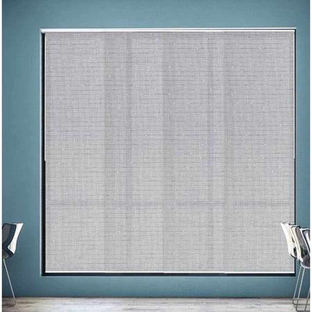 Symple Stuff Deluxe Adjustable Sliding Room Semi-Sheer Vertical Blind, Silver