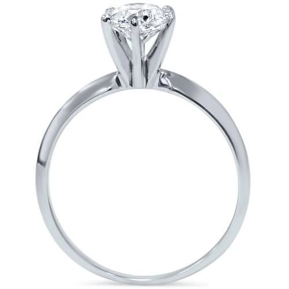Pompeii3 1 ct Round Solitaire Diamond Engagement Ring 14K White Gold