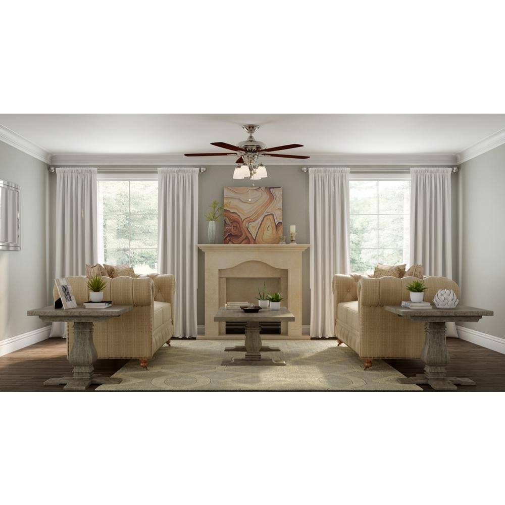 Hampton Bay Bristol Lane 52x22 Ceiling Fan with Light - Polished Nickel
