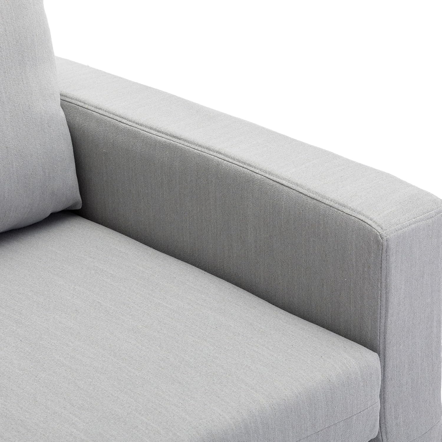 Single Seat Module Sofa Sectional Couch with 1 Ottoman,Cushion Covers Removable and Washable,Light Grey