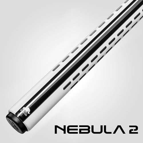 RHINO Nebula 2 Pool Cue - 100% Carbon Fiber Shaft & Composite Butt. Time Crystal Tip, Pro Taper Design, 12.4 mm,12.8 mm. 3/8-8 Joint