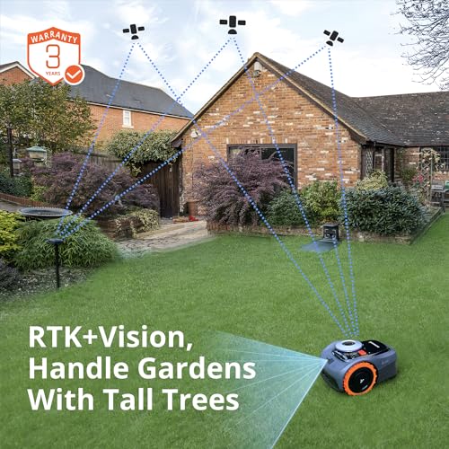 Segway Navimow iSeries Robot Lawn Mower Perimeter Wire Free 1/4 1/8 Acre RTK+Vision Robotic Lawnmower, AI-Assisted Mapping, Virtual Boundary