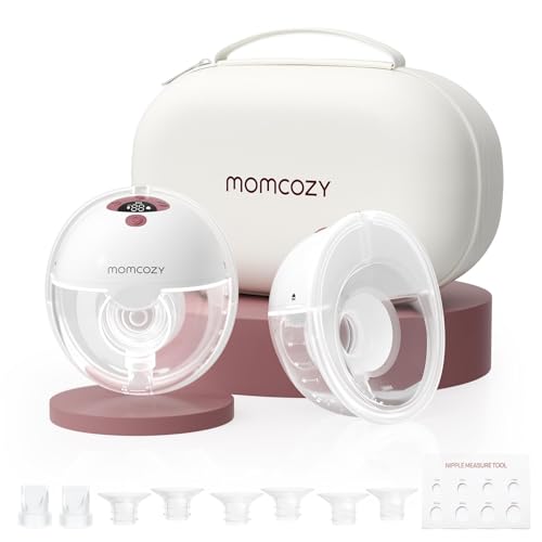 Momcozy M5 Hands-Free Wearable Breast Pump, Double-Sealed Flange for Baby-Like Comfort, 3 Modes & 9 Suction Levels, Portable Electric Pump – 24mm