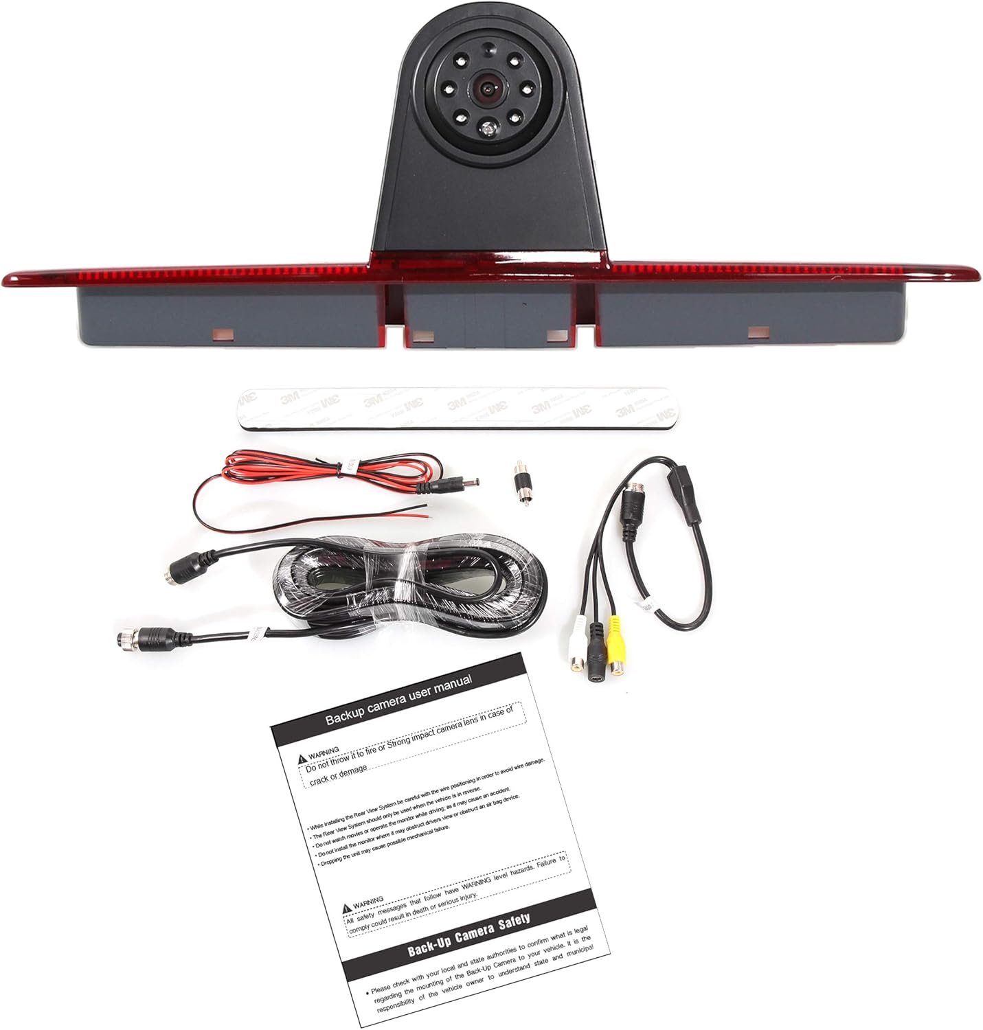 RED WOLF Car Third High 3RD Brake Light Reverse Backup Camera for Mercedes-Benz Sprinter/ Dodge Sprinter/ VW Crafter Vans 2007-2018 Standard RCA