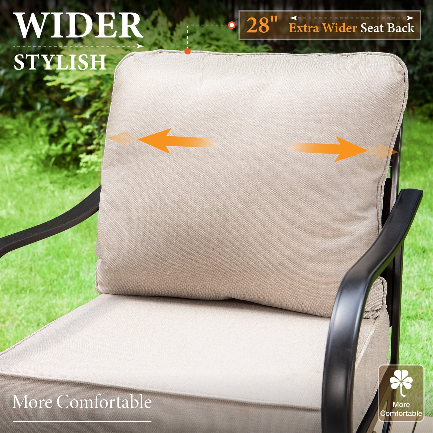 MF Studio 9-Seat Patio Conversation Set Metal Outdoor Furniture Sofa Set for 9 Person Beige