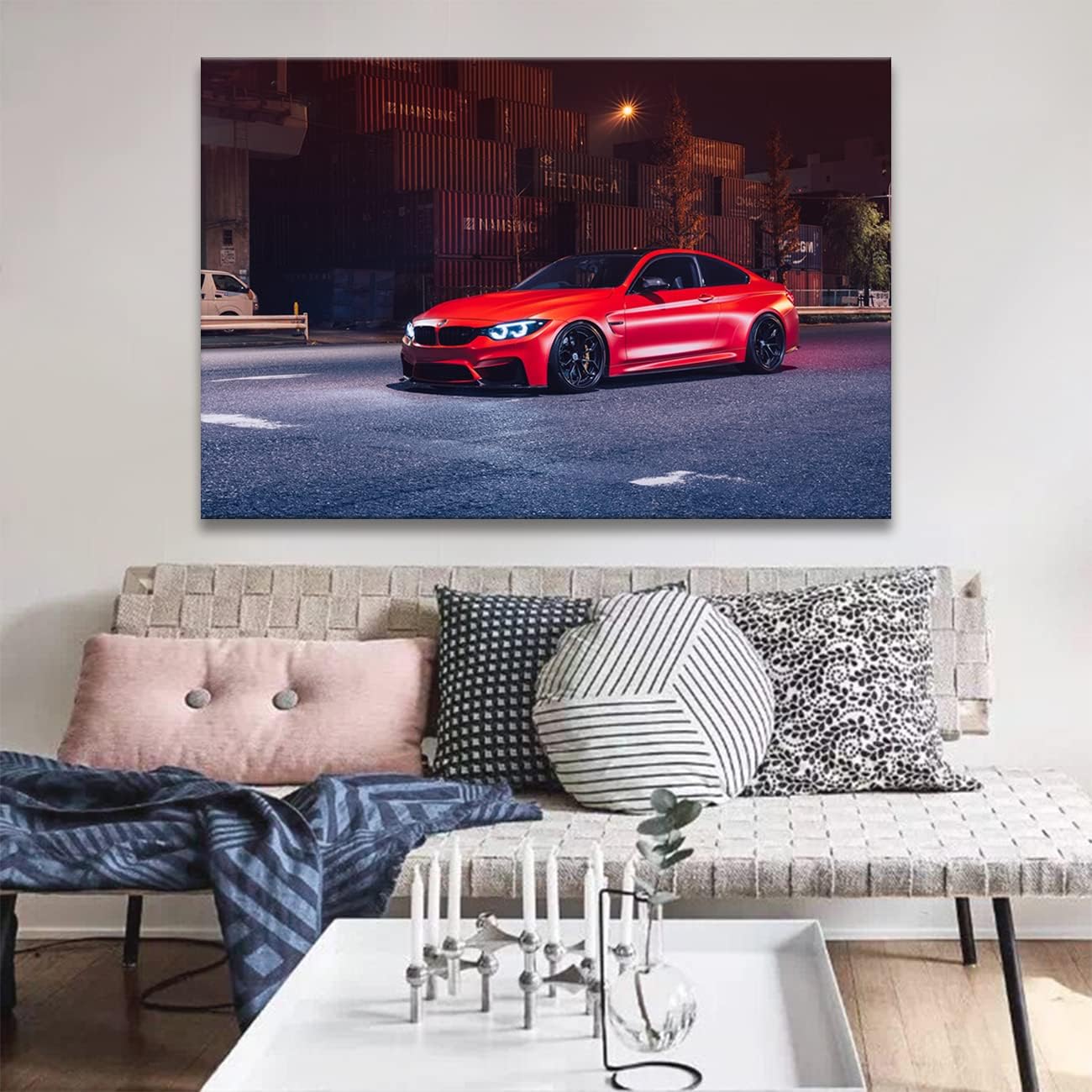 Modern furniture decoration BMW Power M4 Super Racing Car Painting Poster Wall Art Picture Prints Canvas Living Home Room Decor