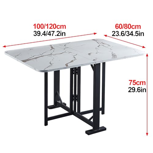 Folding Dining Table, Drop Leaf Dinner Table, Foldable Kitchen Table, Portable Foldable Dining Table, Space Saving Extendable Folding Dinner Table