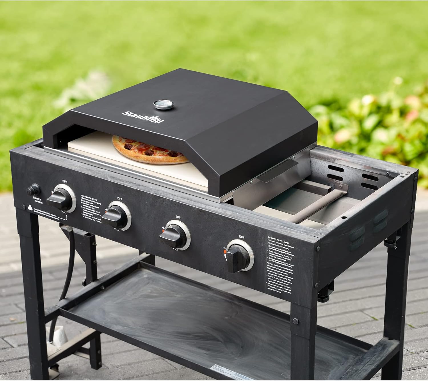 Stanbroil Pizza Oven for Blackstone 36" Gas Griddle Cooking Station, Outdoor Pizza Maker with Side Panels and Temperature Gauge