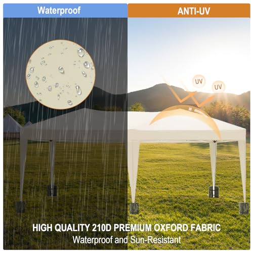 10x20 White Pop Up Canopy Tent Heavy Duty with 6 sidewalls Commercial Outdoor Party Tent Event Wedding Tents Instant Canopy Gazebo with Carry Bag UPF