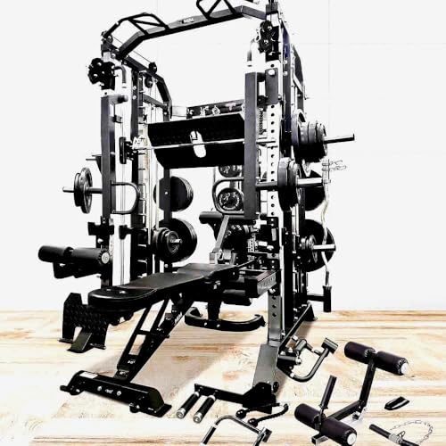 MiM USA Hercules EX Commercial All in One Gym Machine w/400 lb Weight Stack Jammer Arms Adj Bench Leg Press Leg Extension Arm Curl LAT Seat Complete