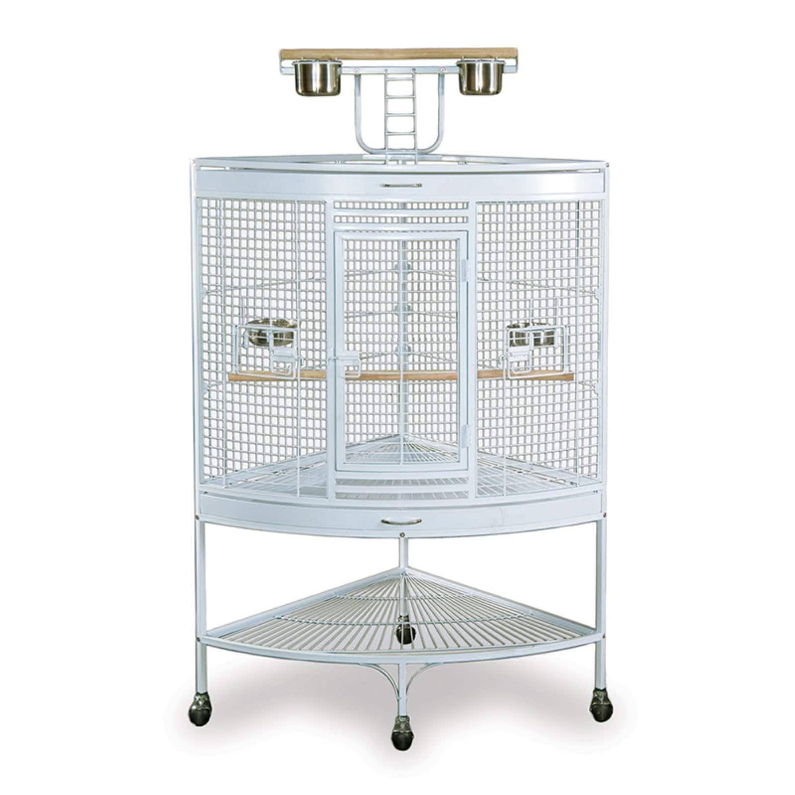 Prevue Hendryx White Corner Parrot Cage