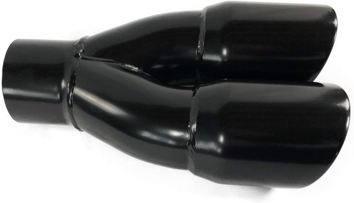 Exhaust Tip Dual 3.00 X 9.50 Long 2.50" Inlet Round Double Wall Slant Black Stainless Wesdon Exhaust Tip Pack of 2