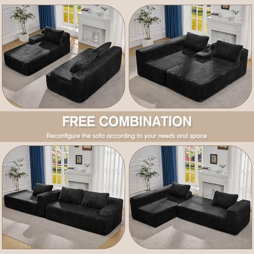 Modular Sectional Sofa Couches L-Shape Couch 3 Seat Modular Sofa Memory Foam Sectional Couches for Living Room