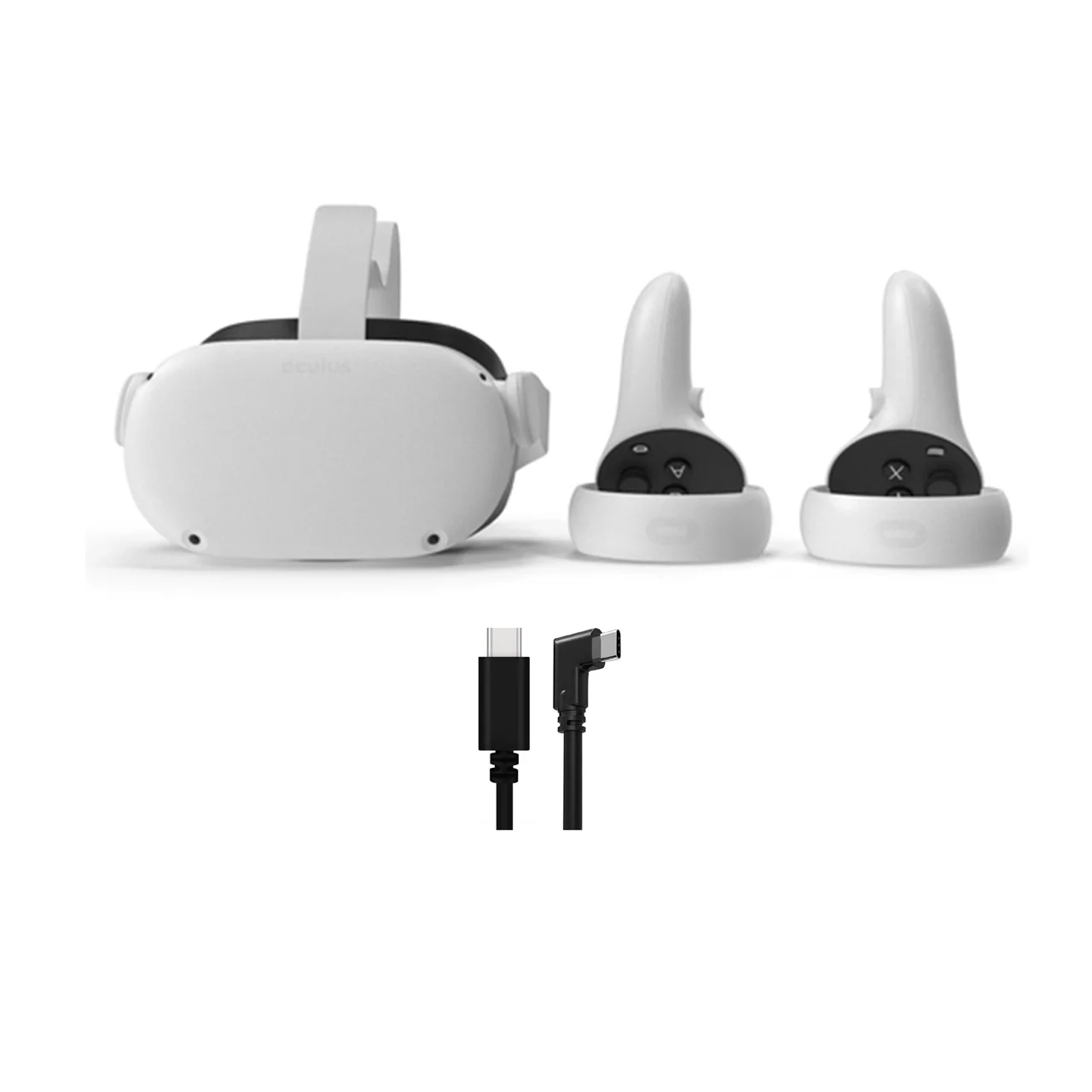 2021 Oculus Quest 2 All-In-One VR Headset 128GB, Touch Controllers, 1832x1920 up to 90 Hz Refresh Rate LCD, Glasses Compatible, 3D Audio