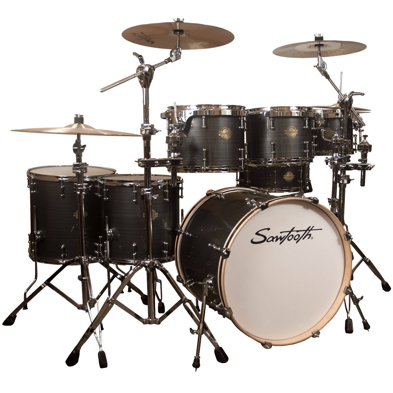Sawtooth Command Series 7-Piece Drum Set Shell Pack, Silver Streak