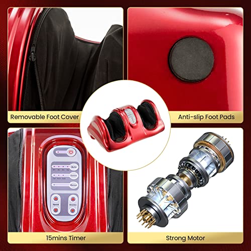 WELLHUT Foot Massager Machine Shiatsu Foot and Calf Massager for Ankle, Calf Leg Arm, Shiatsu Kneading Rolling, Feet Massager Machine
