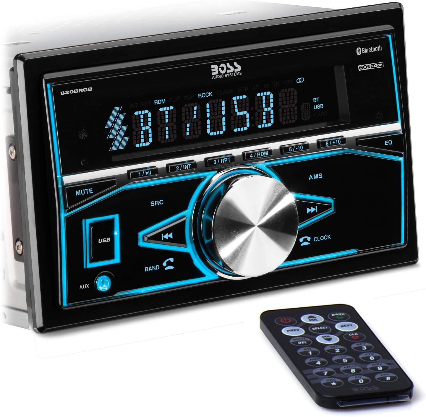 BOSS Audio Systems 508UAB Multimedia Car Stereo - Single Din, Bluetooth Audio/Hands-Free Calling, Built-in Microphone, CD/MP3/USB/AUX Input