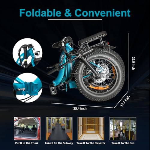 Electric Bike for Adults, 500W/750W Long Range Foldable Ebike with Removable Battery, 40-120 Mile/20-30MPH