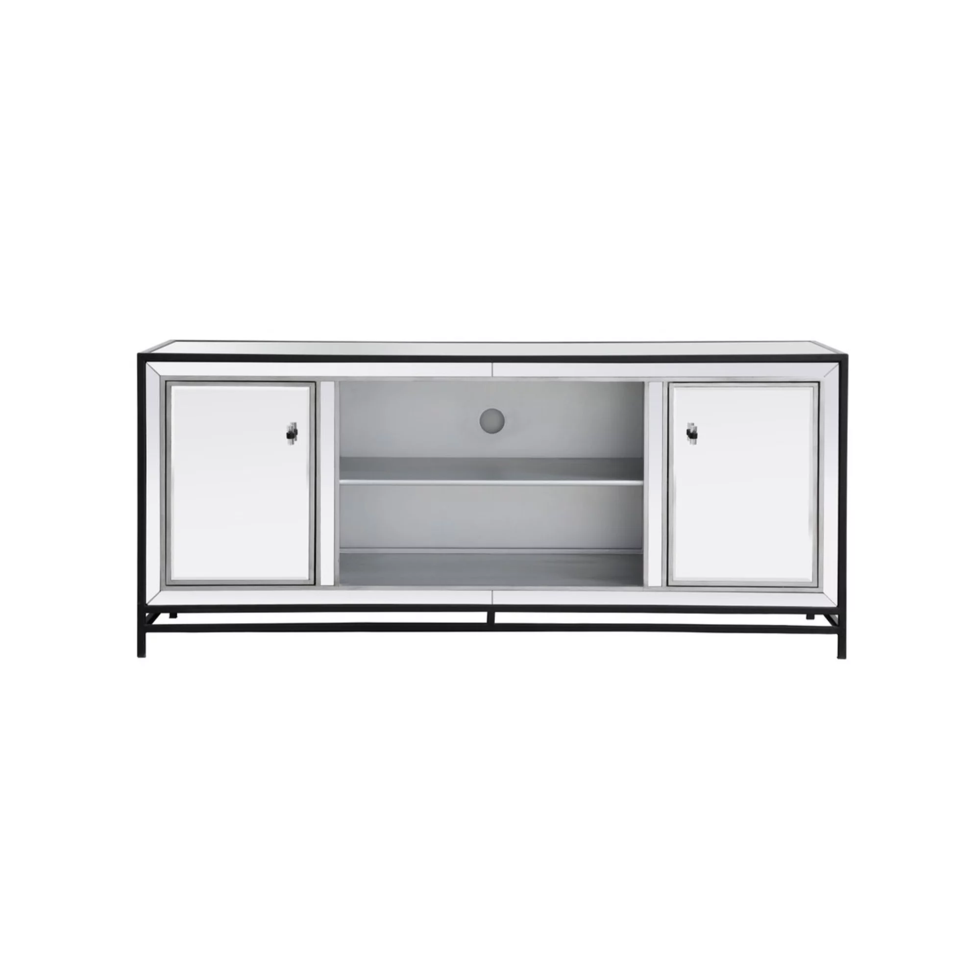 Elegant Decor James Mirrored TV Stand for TVs up to 55" in Black