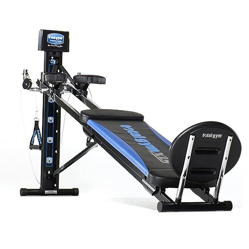 Total Gym XLS Men/Women Universal Total Body Training Home Gym Workout Machine with Squat Stand, Leg Pull, 2 Ankle Cuffs, and Exercise Chart