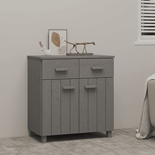 Sideboard Light Gray 31.1"x15.7"x31.5" Solid Wood Pine