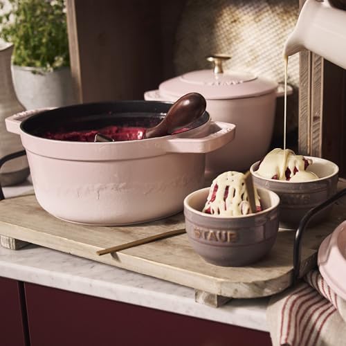 STAUB Cast Iron Dutch Oven 5.5-qt Round Cocotte, Made in France, Serves 5-6, Black Matte