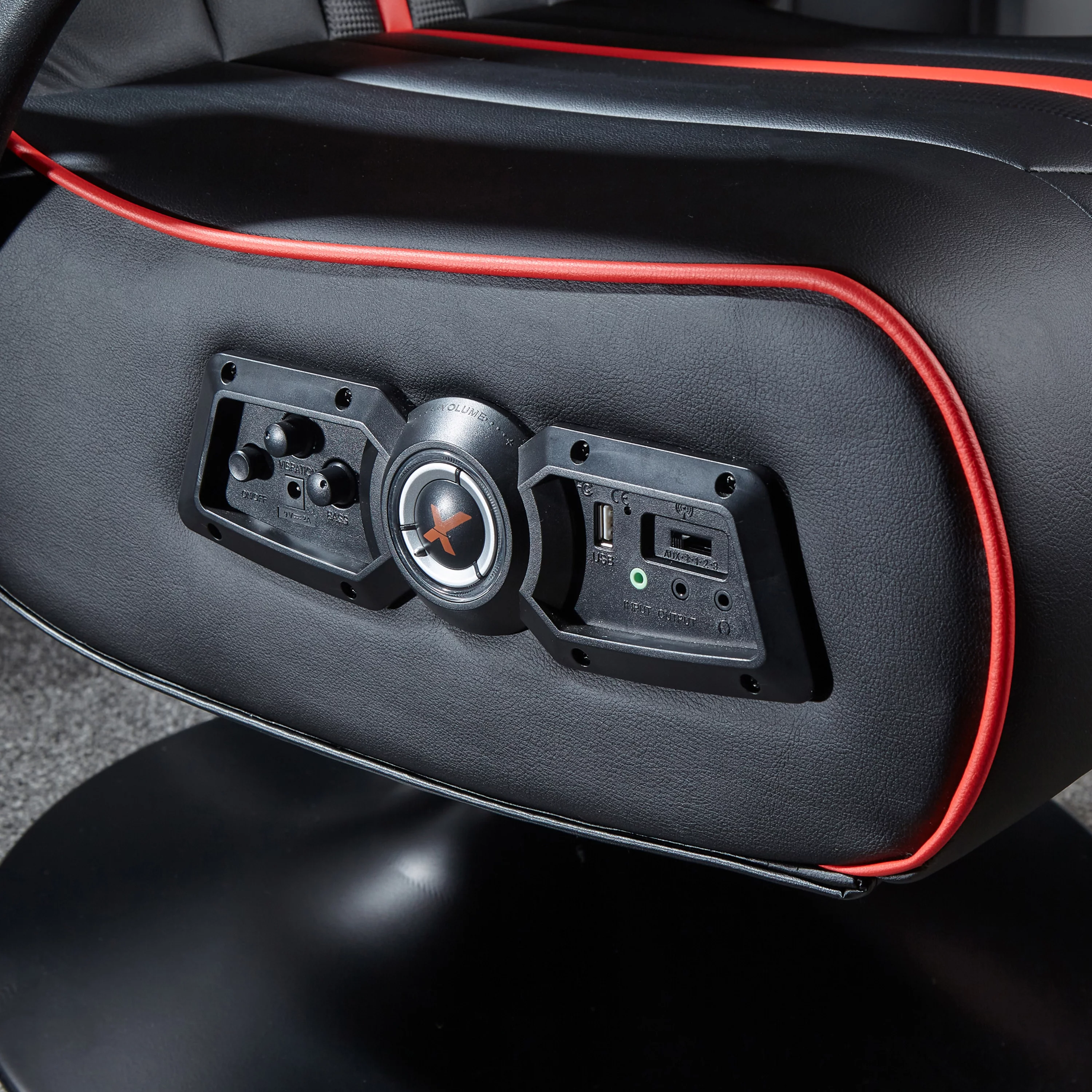X Rocker Torque Bluetooth Audio Pedestal Gaming Chair with Subwoofer and Vibration, Black/Red