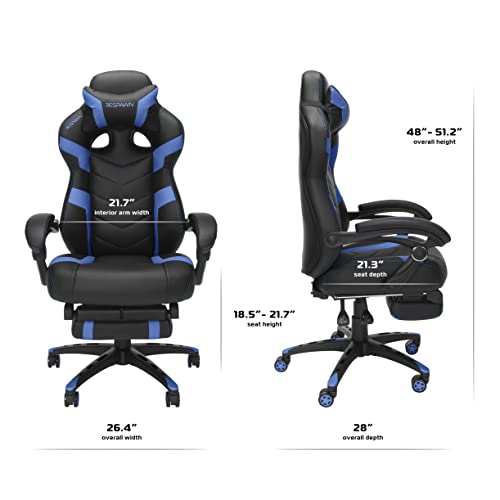 RESPAWN 110 Pro Gaming Chair - Gaming Chair with Footrest, Reclining Gaming Chair, Video Gaming Computer Desk Chair, Adjustable Desk Chair