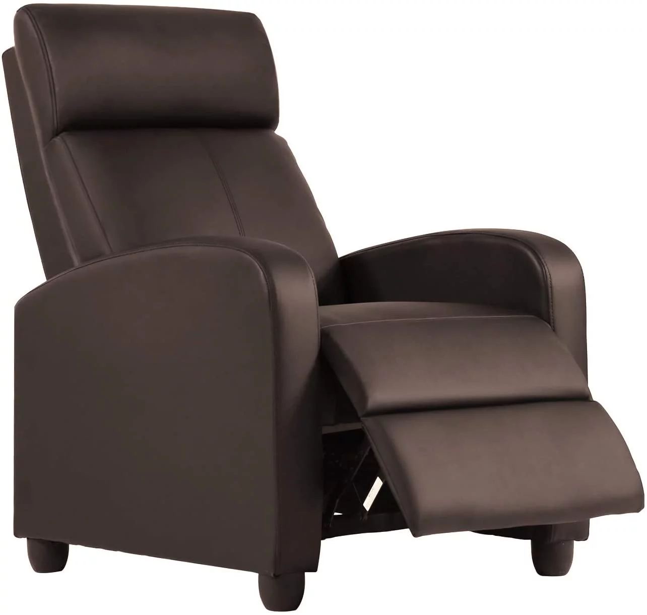 BestOffice Recliner Chair for Living Room Furniture Home Theater Seating Glider Chairs Modern Wingback Single Sofa PU Leather with Footrest (Brown)