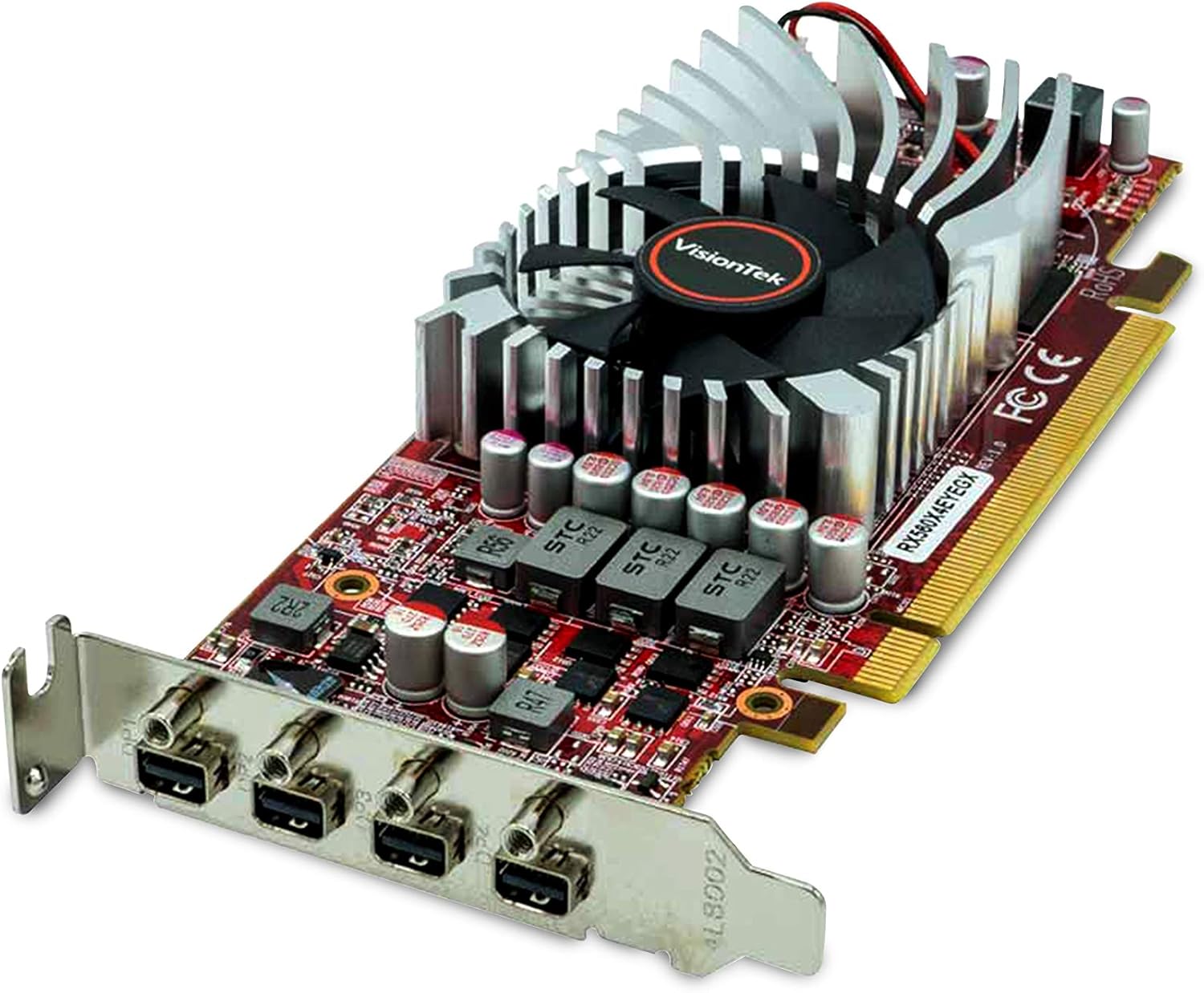 VisionTek Radeon RX 560 4GB GDDR5 4M 4K Graphics Card, 4 Mini DisplayPort, 7.1 Surround Sound, PCI Express, Low-Profile GPU, ATX & SFF (901278)