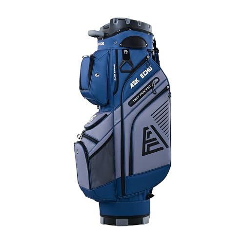 ASK ECHO 2024 T-Lock Golf Cart Bag with 14 Way Organizer Divider Top, Premium Cart Bag with Handles and Rain Cover, for Men