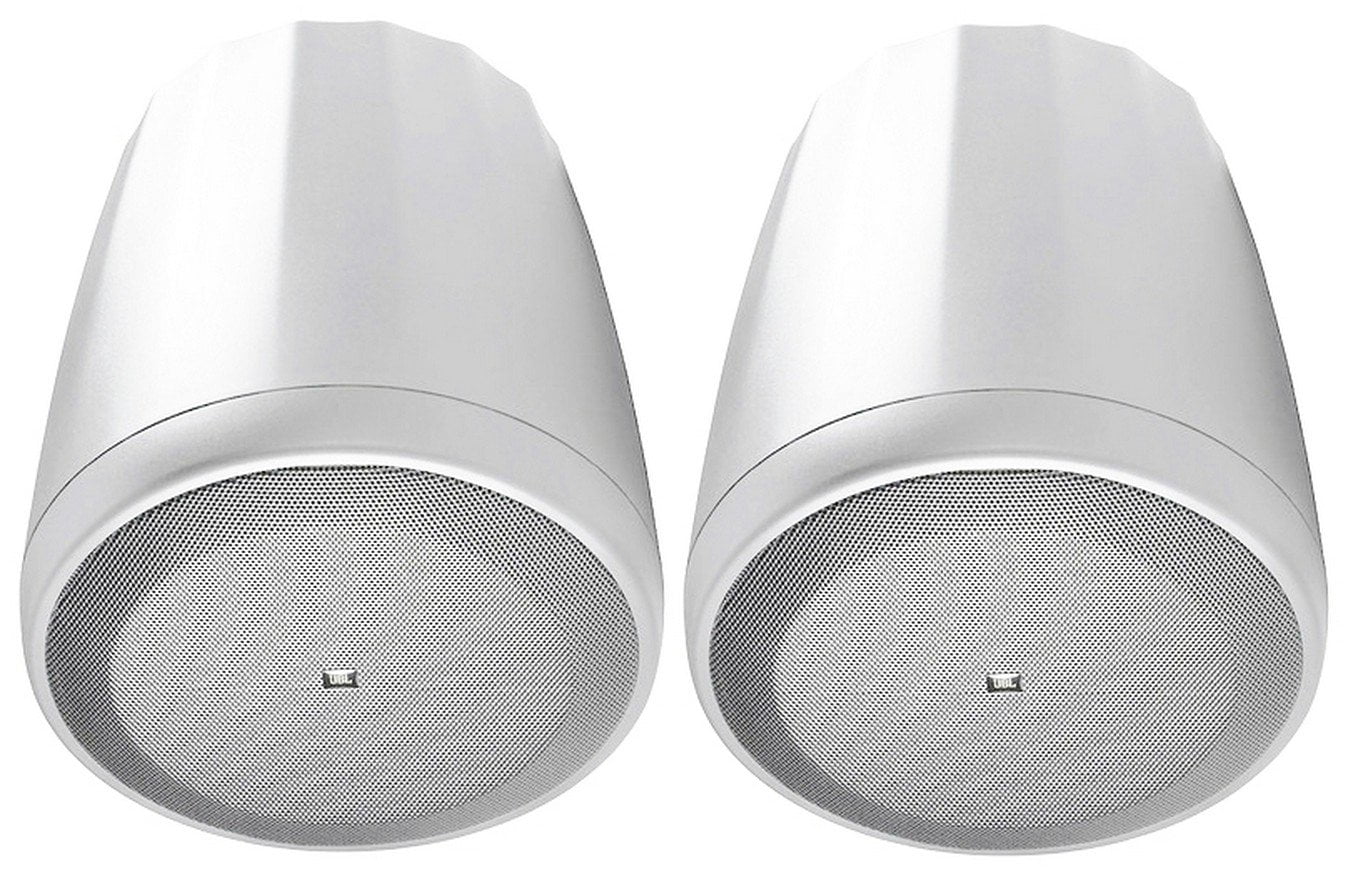 6) JBL Control 65P/T-WH 5.25" 70v White Pendant Speakers For Restaurant/Bar/Cafe
