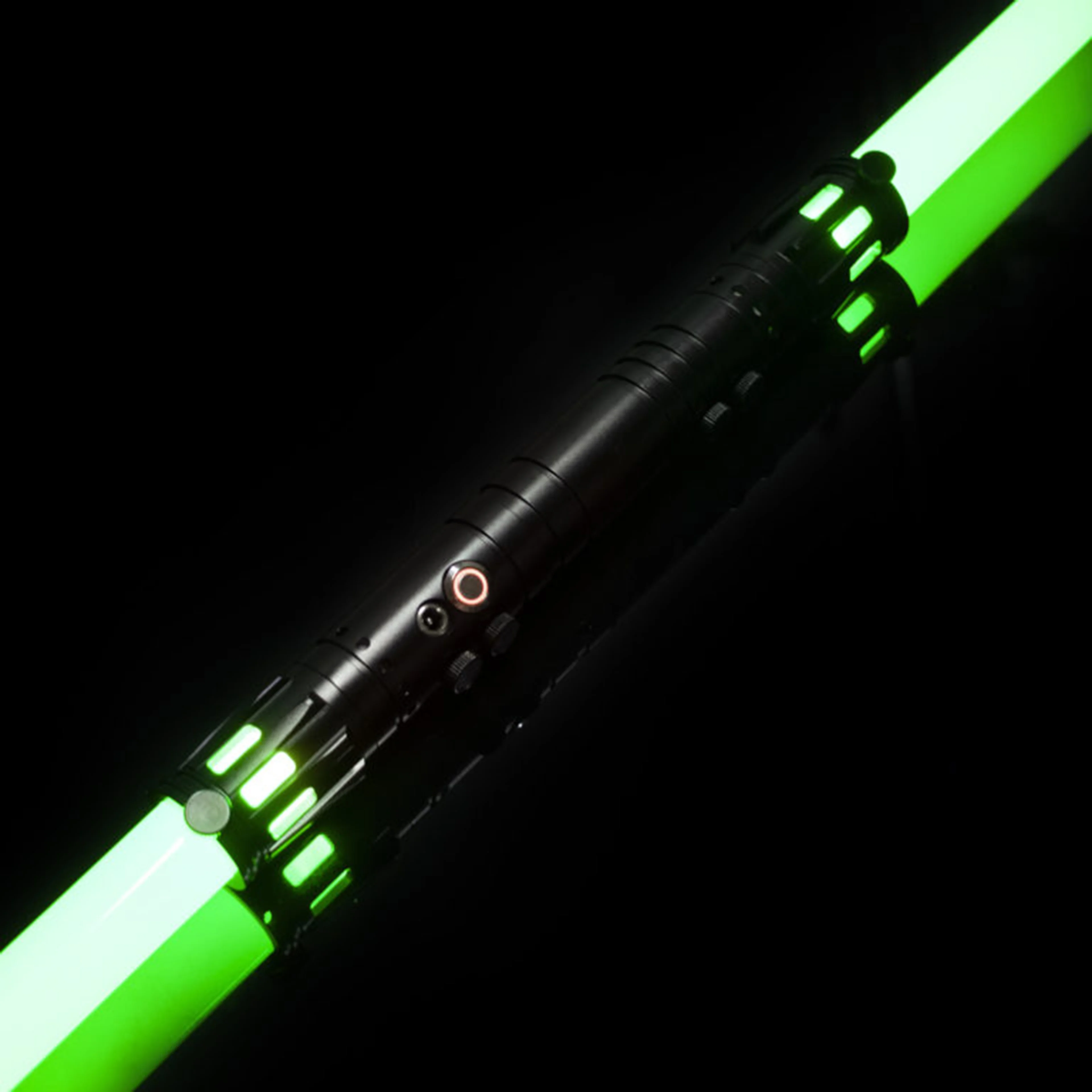 ZiaSabers DM Mini Neopixel Lightsaber with Xenopixel 2.0 Soundboard - Realistic Metal Black Hilt Star Wars Lightsaber