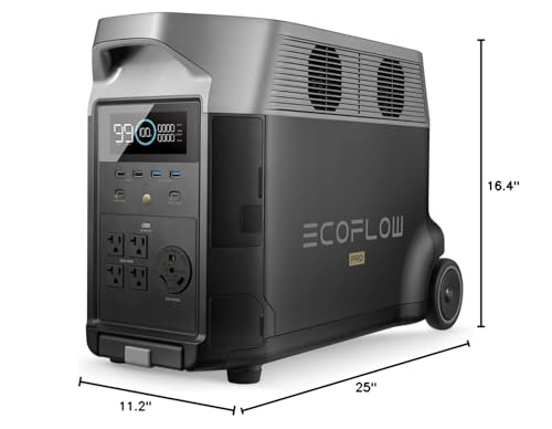 EF ECOFLOW Portable Power Station 3600Wh DELTA Pro, 120V AC Outlets x 5, 3600W, 2.7H Fast Charge, Lifepo4 Power Station, Solar Generator for Home Use