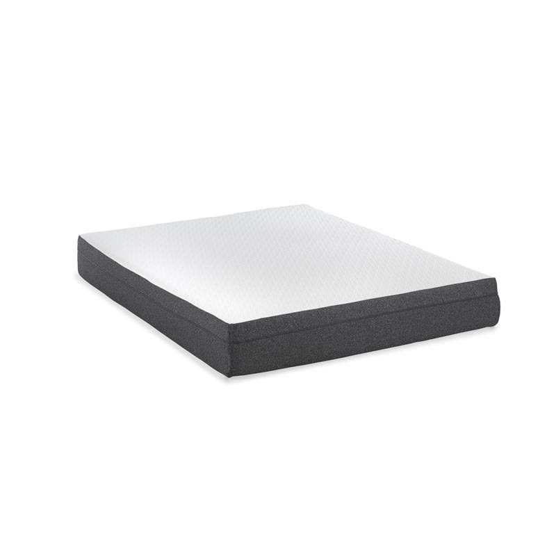 Pemberly Row 10x22 Gel Twin Long Mattress and Model T Bed Base in White