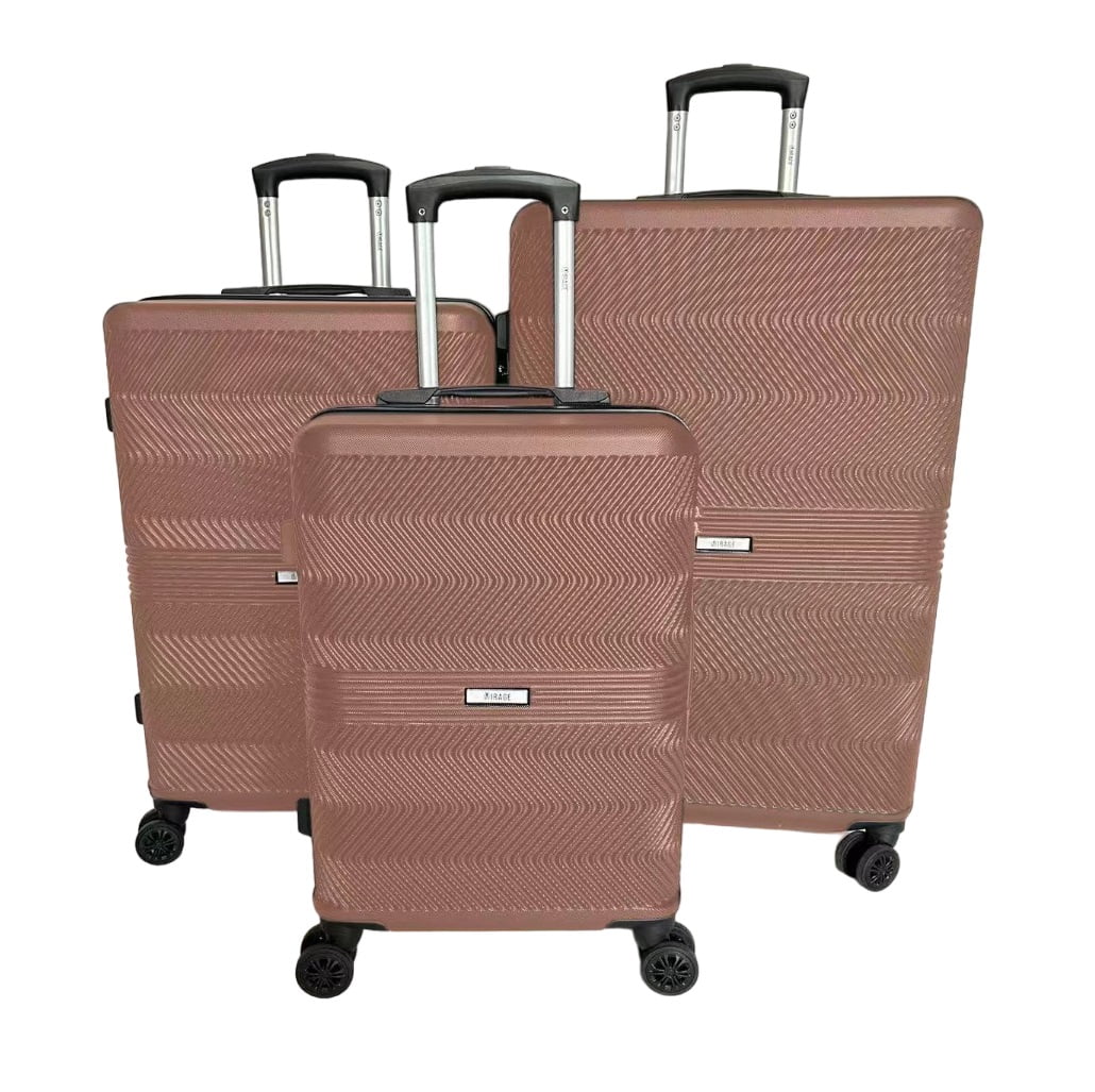 Mirage Fay ABS Hard Shell Style Lightweight 360 Dual Spinning Wheels Combo Lock 3 Piece Luggage Set - Curated Treasures Market