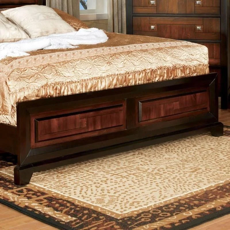 6pc Bedroom Furniture Set Queen Size Bed Dresser Mirror 2x Nightstands Chest Gorgeous Two Tone Walnut Solid wood Acacia