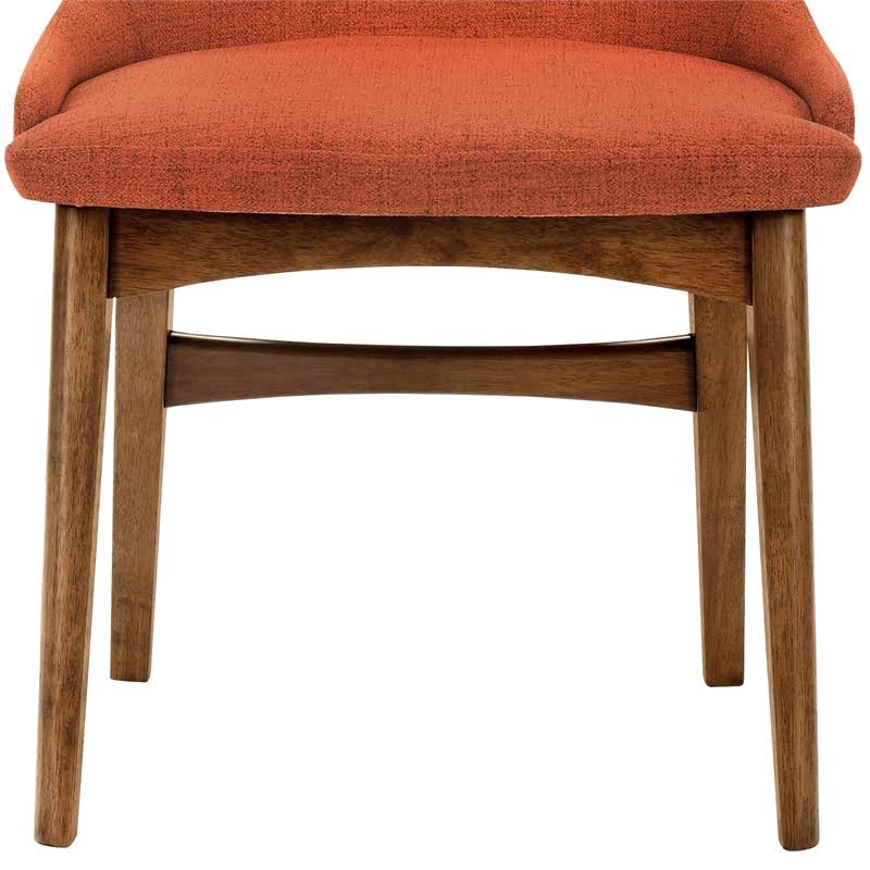Azalea Orange Fabric and Walnut Wood Dining Side Chairs - Set of 2 - Armen Living LCAZSIWAOR