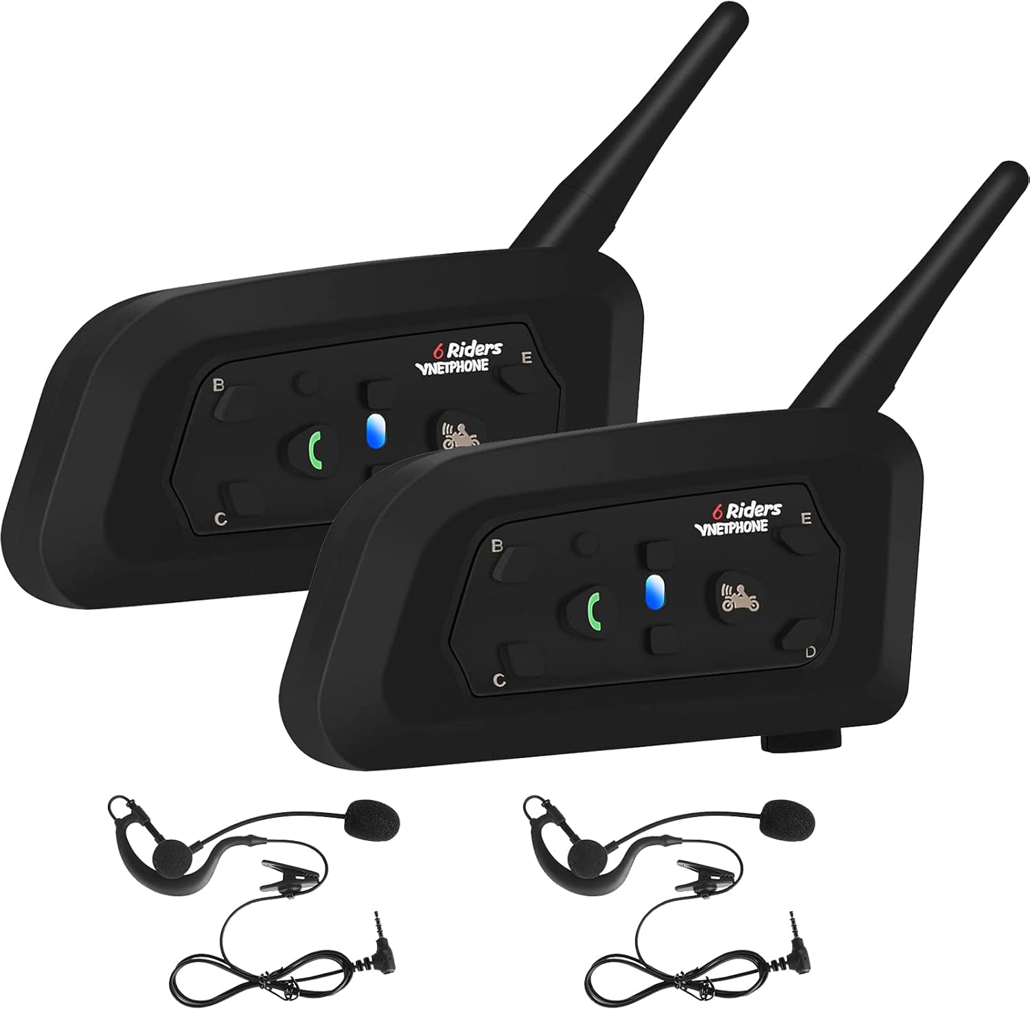 EJEAS Vnetphone 2 Sets V6C Group Referee Bluetooth Intercom Kit Wireless Communication System for Football Soccer Hockey Rugby Sport
