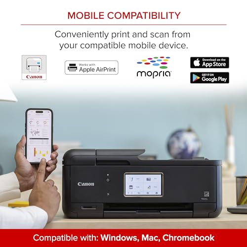 Canon PIXMA TR8620a - All-in-One Printer Home Office|Copier|Scanner|Fax|Auto Document Feeder | Photo, Document | Airprint (R), Android, Black